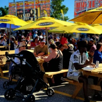 Barrie Ribfest People at Picnic Tables